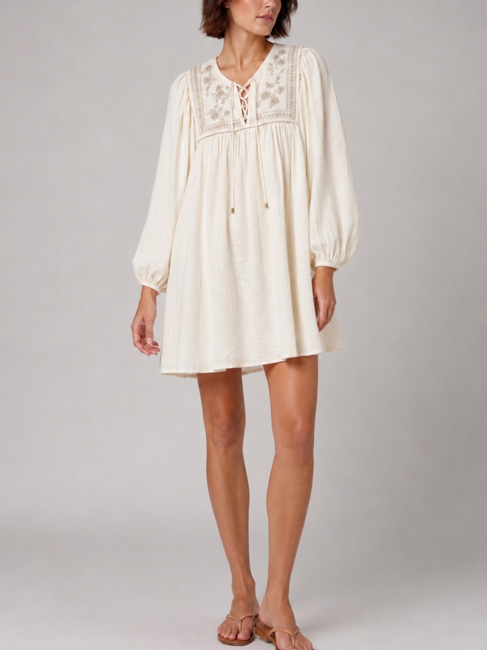 UNSUBSCRIBED | NWT Crafty Mini Dress Soft Muslin in Ivory, Size 6
